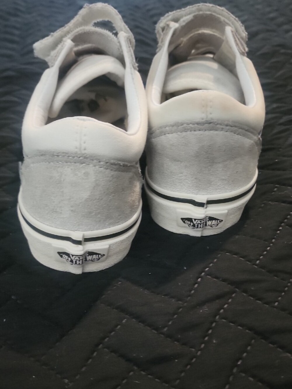 Vans Kids Light Gray Suede Velcro Sneakers - Picture 3 of 10